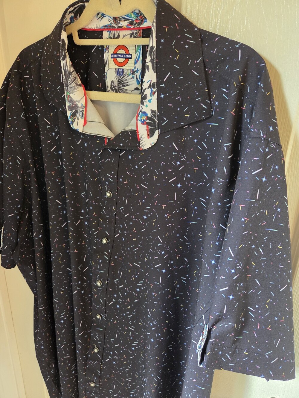 Jermyn & Bond Multicolor Confetti Lightweight Short Sleeve Button Down